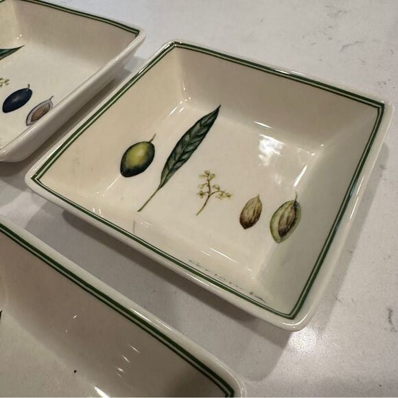 William Sonoma | four (4)  olive bowls trays serving botanical olive collection - Picture 3 of 8
